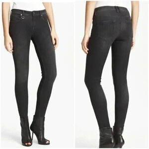 Burberry Brit Westbourne Skinny Crop Jeans Faded Black Wash Size 29